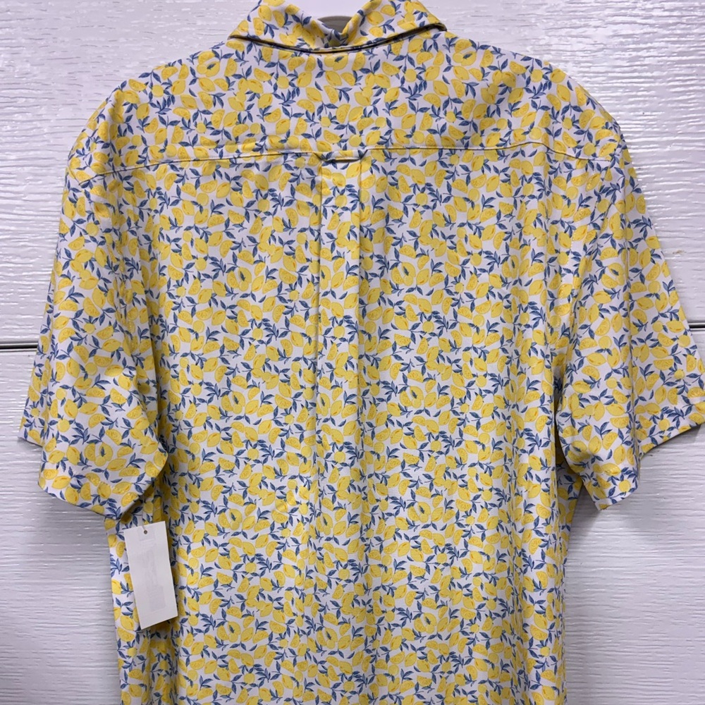 Izod Breeze Men’s S/S Button Down Lemon Print Shirt 4 Way Stretch Cooling - Picture 5 of 10